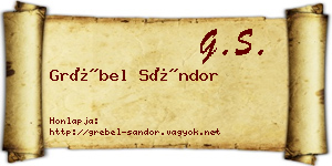 Grébel Sándor névjegykártya